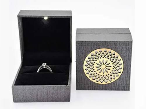Realistic detailed 3d gold ring box Royalty Free Vector